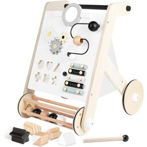 Asweets Wooden Baby Walker, Push and Pull Learning Activity Walker with Roller for Boys and Girls, Stand Learning Walker Toddler Toy(Roller)