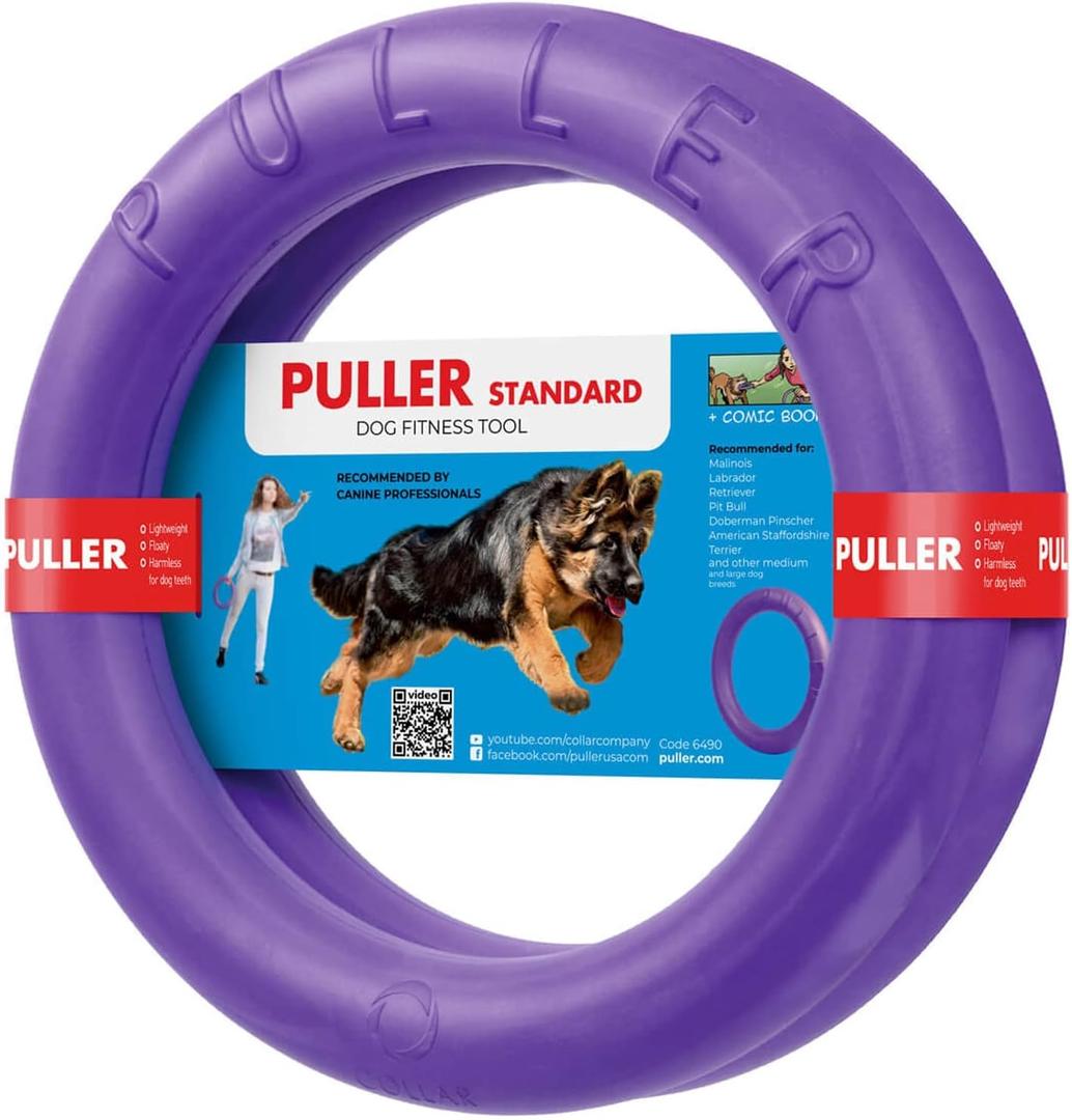 Puller Outdoor Dog Ring Toys - Dog Fetch Toy & Tug of War Dog Toy for Small Medium Large Dogs - Dog Ball & Soft Dog Frisbee Alt - Outside Dog Yard Toys - Big Dog Pull Toy - Dog Agility Jumps Tool