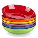 vancasso Bonita Pasta Bowls Set of 3, 38 oz Shallow Ceramic Bowls for Pasta, Salad, Soup & More - Microwave, Dishwasher & Oven Safe - Assorted Colors