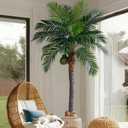 Bailikang Artificial Phoenix Palm Tree 7.2ft Tall - Fake Large Tropical Tree with Adjustable Leaves, Realistic Faux Sago Palm for Indoor Outdoor Decor, Patio, Poolside, Yard, Living Room, Office