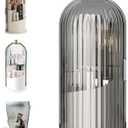 Concealed Toothbrush Holder, Rotating Bathroom Organizer Countertop, Toothbrush Holders with Cover, Bathroom Counter Organizer with Covered Makeup Brush Holder (1pcs Grey)