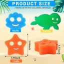 Pickmesh 3 Pcs Multi Functional Scrub Sponge Scrubber Cute Temperature Sensitive Cleaning Sponges Non Scratch for Washing Dishes Bathroom Kitchen(Summer Sponge)