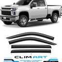 CLIM ART Incredibly Durable Rain Guards for Chevrolet (Chevy) Silverado/GMC Sierra 2500HD, 3500HD 2020-2025 Crew Cab,Tape-on Window Deflectors,Vent Deflector,Vent Window Visors,Truck, 4pcs-419003LPv2