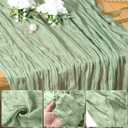 GARENY 6 Pack Sage Green Cheesecloth Table Runner 120 Inch 10 FT Boho Gauze Cheese Cloth Table Runner for Spring Bridal Baby Shower Wedding Birthday Party Holiday Centerpiece for Home Decorations