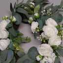 H&W 2pcs Small Size Artificial Wedding Arch Flowers for Wedding Sign, Floral Swag Dusty Decor for Reception Ceremony Backdrop Sweetheart Table (Champagne Colored Peony)