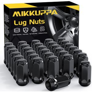 MIKKUPPA 9/16-18 Lug Nuts - Replacement for 2002-2010 ram 1500, 1994-2010 Ram 2500/3500, 1984-1997 F250/F350, Aftermarket Wheel 32pcs Black Closed End Lug Nuts