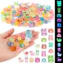 Barydat 240 Pcs Mini Resin Animals Tiny Resin Animals Bulk Glow in The Dark Miniature Figures for Micro Garden Landscape Ornaments Dollhouse Crafts DIY Accessories