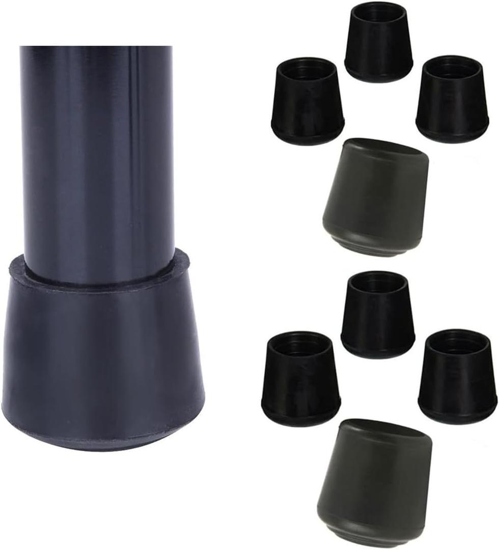 2 x Table Chair Rubber Leg Tips Caps, 8PCS Chair Leg Tips Caps, Rubber Furniture Feet Round for Furniture Legs, No Scratches and Reduce Noise(Black)