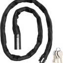 FIGODE Stainless Steel Chain Lock with 4 Same Keys, Rustproof Lock and Chain, Marine Grade Lock for Bike, Moto, Scooter, Boat, Truck and Door. Anti-Theft – 110 CM Long Chain