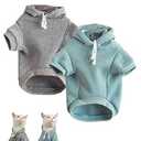 QWINEE Basic Dog Hoodie Sweatshirt Puppy Sweater Warm Cat Costumes Pet Clothes for Chihuahua Puppy Kitten Small Medium Dogs Grey and Cadet Blue Small