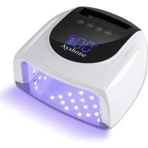 Cordless Rechargeable UV Nail Lamp,96W UV Light for Gel Nails with Metal Base, Professional Fast Charger Curing Lamp,4 Timer Setting and Smart Sensor(White)