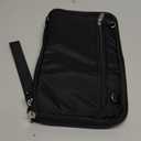 WALNEW RFID Family Passport Holder Wallet with Tracker/AirTag Holder, Travel Document Organizer Zipper Pouch with Wristlet and Cross Body Straps for Women Men (Black)