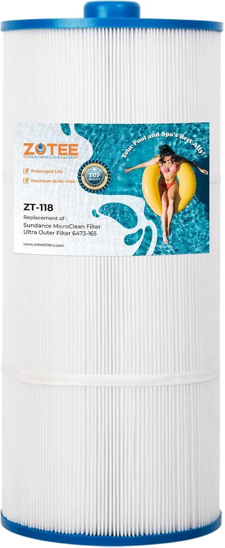 ZOTEE Spa Filter Replacement for Sundance Microclean Ultra Outer Filter 6473-165,Darlly 80803, Fit Inner Filter 6473-164, Series 880, Hot Springs Spa Filters, 80 Sq.Ft, 1 Pack