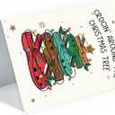 6 x Funny Christmas Card Women Men, Cheeky Xmas Card for Husband Wife Boyfriend Girlfriend Mom Dad, Christmas Decorations (M3-CROCIN)