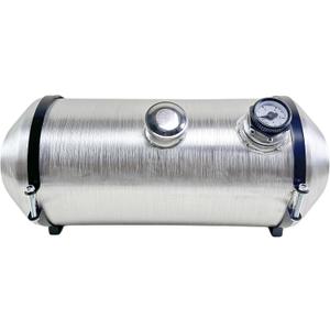 JSD 8 Gallons 10"x24" Auxiliary Aluminum Gas Tank Fuel Tank With Level Gauge Center Fill 1/4" NPT Outlet for Hot Rod