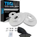 TRQ Front Brake Pad and Rotor Set Ceramic G Coated Vented Rotors Compatible with 2006-2006 Acura MDX