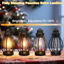 Battery-Powered LED Lanterns Vintage Lights for Camping, 2 Pack Rechargeable Lantern with Dimmerble Warm White Edison Bulb, Waterproof Hanging Light Table Lamp for Outdoor & Indoor Decorative