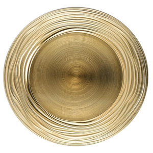 13 Inch Round Charger Plates, Set of 6, Dinner Chargers Bulk Wedding (Gold)