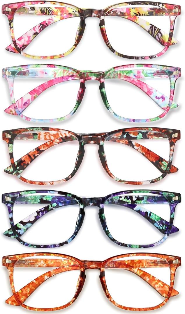 CCVOO Reading Glasses for Women/Men, Eyeglasses, Blue Light Readers for Women/Men, Computer Eye Glasses, Cheaters (*Marble Flora)