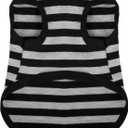 Paiaite Striped Shirt for Dogs - Happy Color Cotton Sleeveless Puppy Shirts, Breathable Pet Apparel Tank Top, Colorful Sweatshirt for Small Medium Dogs, Grey M (M-(9~17lb) | Chest(~18.1"))