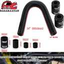 Universal 24" Flexible Radiator Hose Stainless Steel Universal Water Hoses Adapter Coolant Radiator Hose Kit Could be Used with 1-1/4", 1-1/2", 1-3/4" or 1-5/8" Radiator Necks (Black)