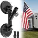 Quick Flag Mount for RVs, New Upgrade Suction Cup Flagpole Holder, Strong Suction Heavy Duty Metal RV Flag Pole Mount Compatible with Camper, Truck, Boats, Yachts
