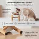 Ceramic Tilted Raised Cat Bowl - Elevated Food Bowl for Indoor Cats & Small Dogs - Shallow Wide Whisker-Friendly Design - Pet Dish Suitable for Feeding Dry, Wet, Treats & Canned Food - White