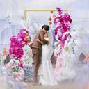 Asee'm 6.6FTx4FT Gold Wedding Arch Backdrop Stand Square Metal Rectangular Arch Frame for Ceremony Party Birthday Bridal Baby Shower Anniversary Arbor Balloon Decoration