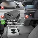 JOJOY LUX Center Console Cover for Ford F150 2015-2024 and F250 F350 F450 2017-2024 Leather Arm Rest Box Lid Middle Console Armrest Protective Cover F150 F250 Accessories(for Jump Seat Only)