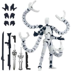 T13 Action Figure Already Assembled Accessories,T13 Multi-Jointed Movable,for Collectors Desktop Decorations t-13 Movability 3D Printed Toys (White, 7.2inch)