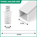 24-Inch Spring End Wall-Mounted Towel Bar, Adjustable Sturdy Plastic Towel Holder for Bathroom Kitchen Towel Storage White