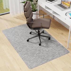 Office Chair Mat for Hardwood & Tile Floor, 46" x 60" Desk Computer Chair Mat, Anti Slip, Floor Protector Under Desk Low-Pile Office Rug for Rolling Chair, Light Grey, 46'' x 60'' Rectangle