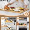 Noodle Board Stove Cover, X-Chef 30 x 22" Bamboo Cutting Board Stove Top Cover with Handles, for Electric Stovetop, Gas Burners, Sink Cover, RV (Wooden), 29.9"L x 22.8"W