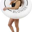 Loteli Swim Ring Float - Minimal Aesthetic Inflatable Swim Ring | Classic Prop for Party, Photo Shoot, Summer Fun & Relaxation | Durable & Easy to Inflate (1 Pack, Blonde)