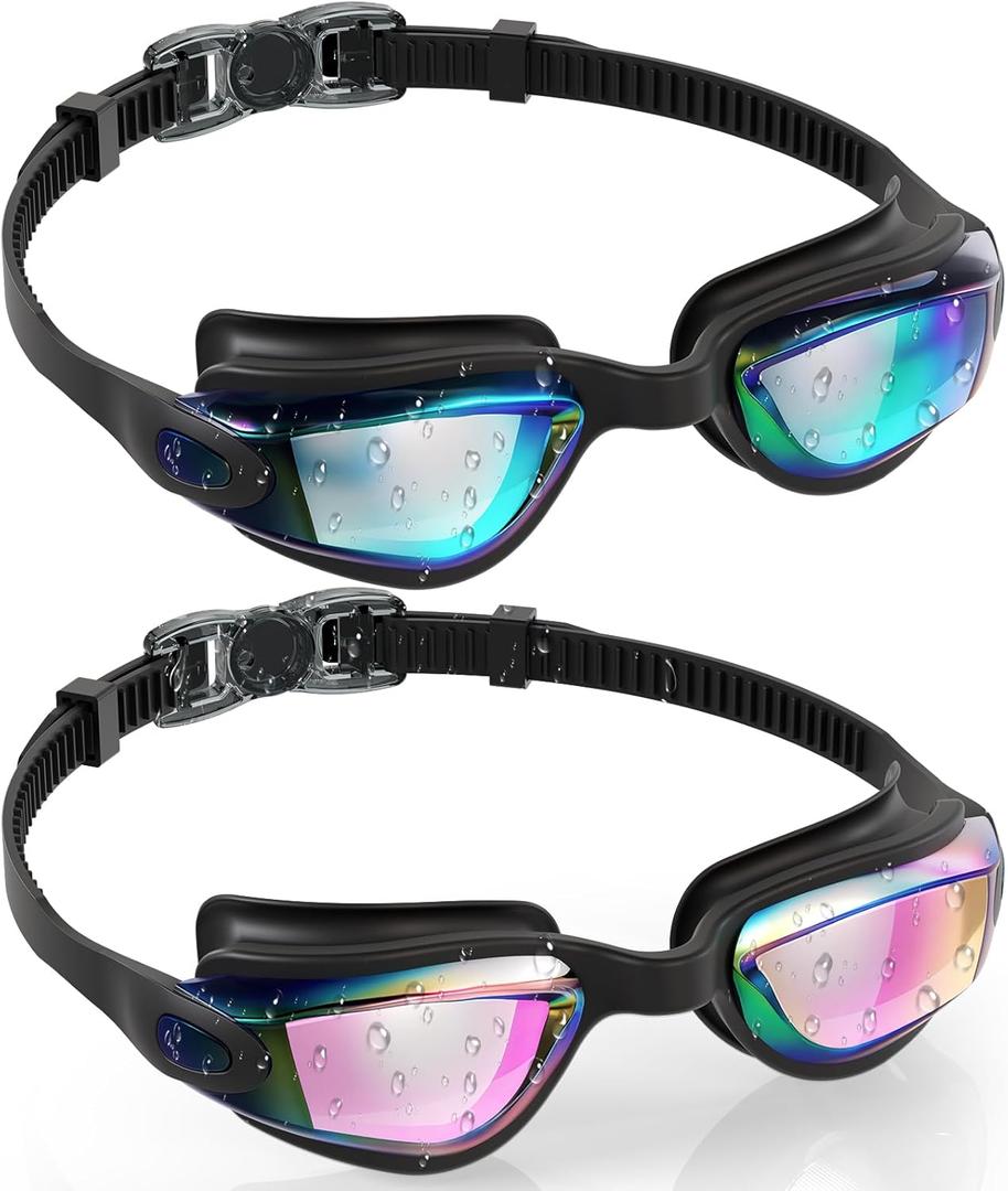 Aegend Swim Goggles for Kids Youth 3-14 Anti-Fog Anti-UV Comfort Fit Goggles for Swimming (Aqua & A-bright Rose)