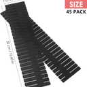 45 Pack Drawer Dividers, Plastic Adjustable Drawer Storage Organizer for Tidying Clutter Socks, Underwear, Makeup, Kitchen, Dresser Black