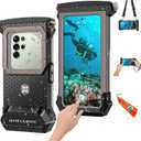 2026 Diving Snorkeling Phone Case for iPhone 17/16/15/14/13/12/11 Pro Max/XS/X Samsung Galaxy S25/S24/S23 Professional Scuba Dive Waterproof Underwater Photo Video Cover (5TH Gen, Black-)