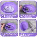 2PCS Brush Cleaning Mat, Foldable Makeup Brush Cleaning Pad, Silicone Makeup Brushes Cleaner Bowl, Portable Make Up Brushes Cleaner Pad, for Powder Puffs, and Sponges