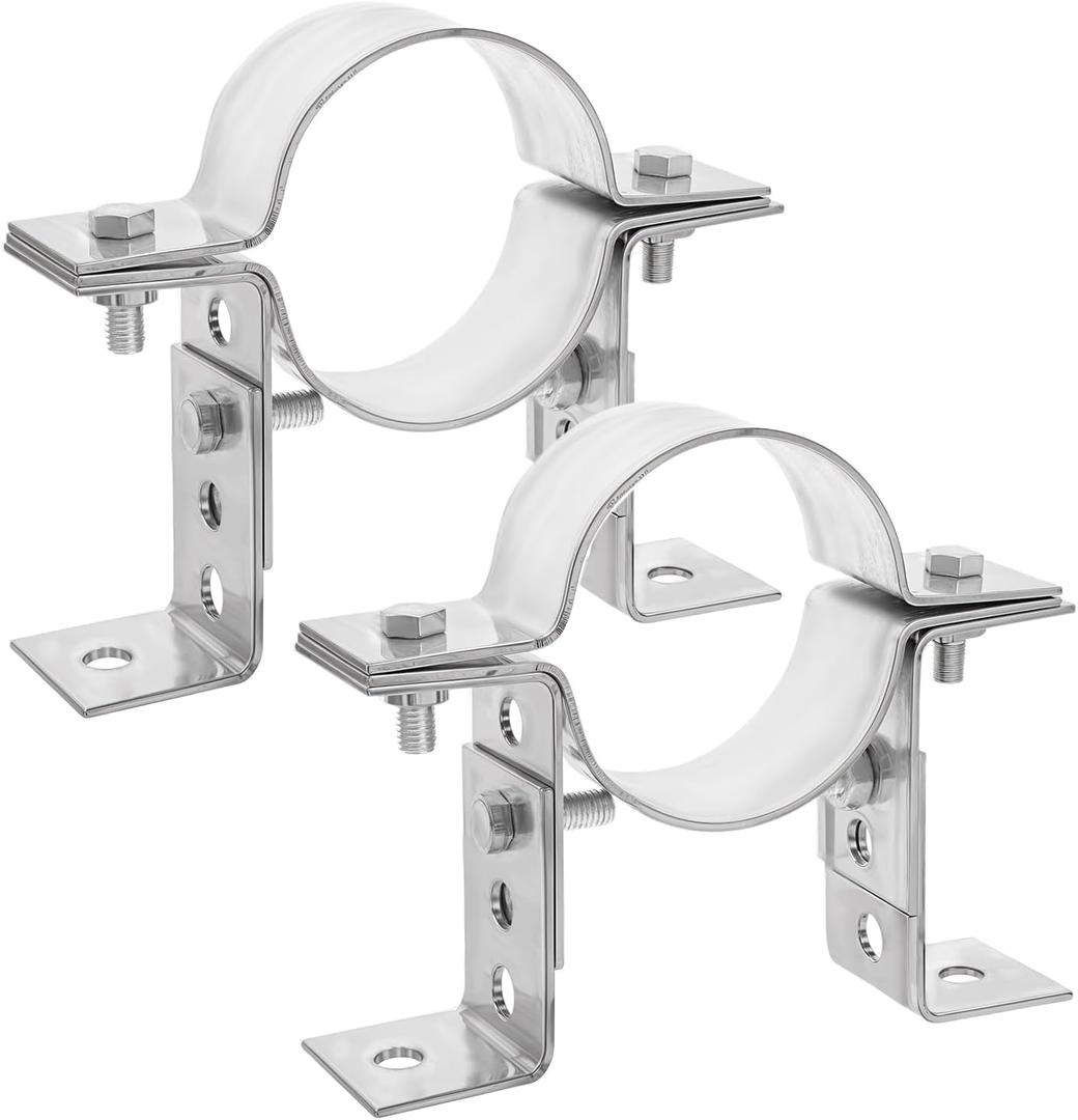 2 Pack 3 Inch Pipe Chimney Adjustable Wall Strap Pipe Bracket Clamp Pipe Strap