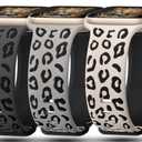 3 Pack Leopard Engraved Bands Compatible with Apple Watch Band 41mm 40mm 38mm 42mm 44mm 45mm 46mm 49mm Women, Soft Silicone Cheetah Embossed Sport Strap for iWatch Series 10 9 8 7 6 5 4 3 2 1 Ultra