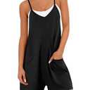 Buauty Women's Casual Rompers Summer Sleeveless Jumpsuits Loose Spaghetti Strap Shorts Overalls Trendy Outfits With Pockets