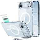ESR for iPhone Air Case with Stash Stand, Camera Control Cover Compatible with MagSafe, Military-Grade Drop Protection Magnetic Phone Case for iPhone 17 Air, Scratch-Resistant Back Cover, Clear