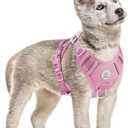Hipubby Dog Harness Small Sized Dog, No Pull Pet Harness with 2 Metal Rings and Control Handle, Adjustable Soft Dog Vest with Reflective Strips, Easy Walking and Training for Small Dogs, Pink, S