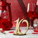 Glitter Table Numbers 1-25 Wooden Table Numbers for Wedding Reception Standing Seat Place Cards with Holder Base for Wedding Party Event Catering Receptions Banquets(Gold)