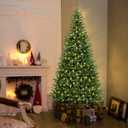8 FT Corner Artificial Christmas Tree with 1137 Branch Tips and 360 Warm White LED Lights