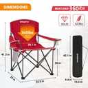 KingCamp Oversized Camping Chair, 360lb Heavy Duty Folding Outdoor Chair