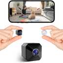 2026 Upgraded 4K Mini Wireless Security Camera, 6H Battery Small Wireless Indoor Nanny Cam with No-Glow Night Vision, Motion Alerts, Home/Office Security Camera with Dual Storage