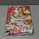 SASTYBALE Christmas Tablecloth Rectangle, Jacquard Fabric Christmas Table Cloth with Poinsettia Flowers, Spillproof Table Cover for Winter Holiday Dinner Decor (Rectangle, 60" x 84")