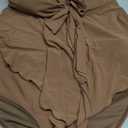B2prity Tankini Swimsuits for Women, Tummy Control Flowy Mesh Tops, High Waisted Bottoms, Coquette 2 Piece Bathing Suits (Large, Brown)