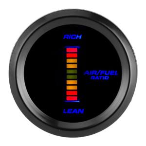 Air Fuel Ratio Gauge, Universal Air Fuel Ratio Gauge Blue LED Indicator Meter 52mm Dia Auto Instrument